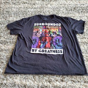 Marvel Comics Deadpool Surrounded by Greatness Black Graphic T-Shirt Size 3XL